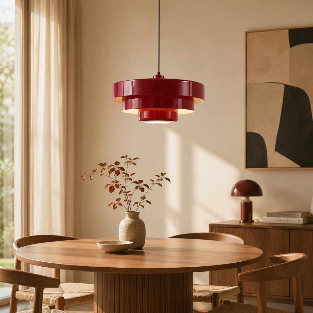 Three-Tier Bauhaus Pendant Light – Nordic Metal Fixture for Dining Tables