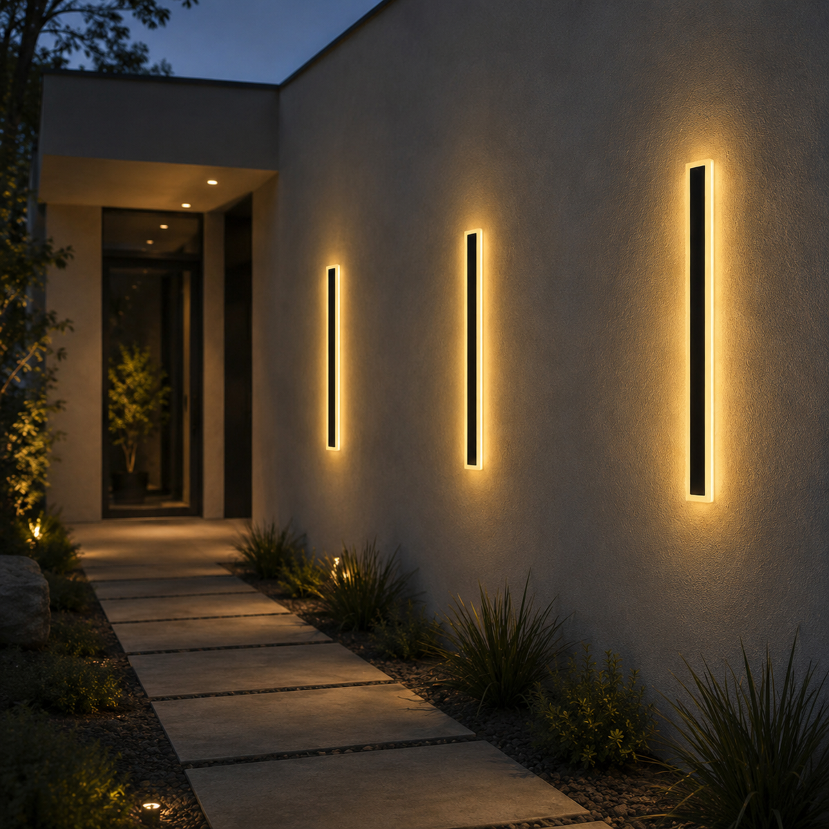 Outdoor Wall Light – Architectural Vertical Light Frame with Integrated LED