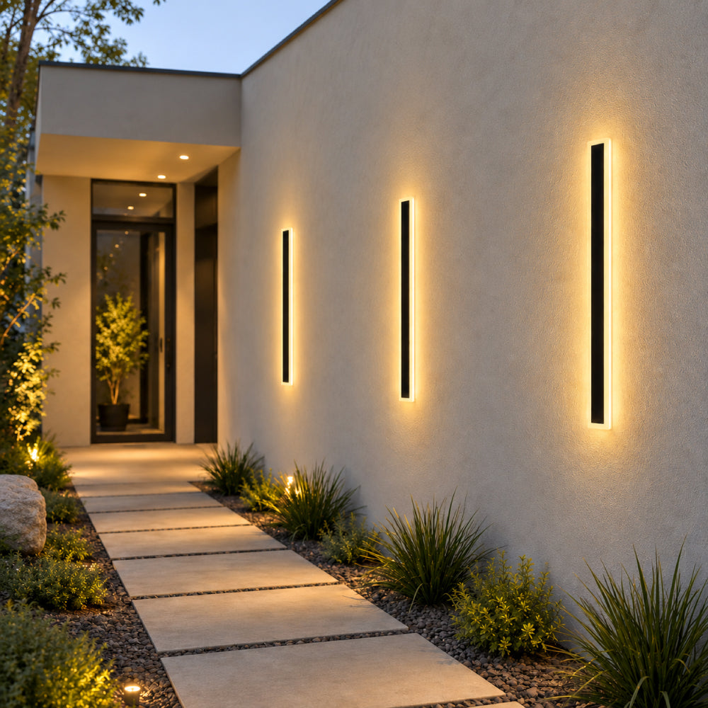 Outdoor Wall Light – Architectural Vertical Light Frame with Integrated LED