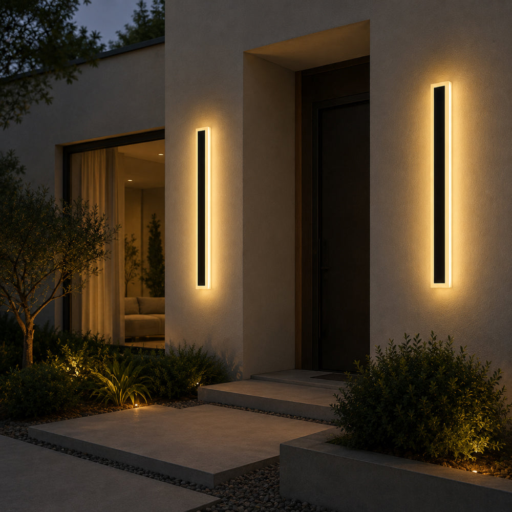 Outdoor Wall Light – Architectural Vertical Light Frame with Integrated LED