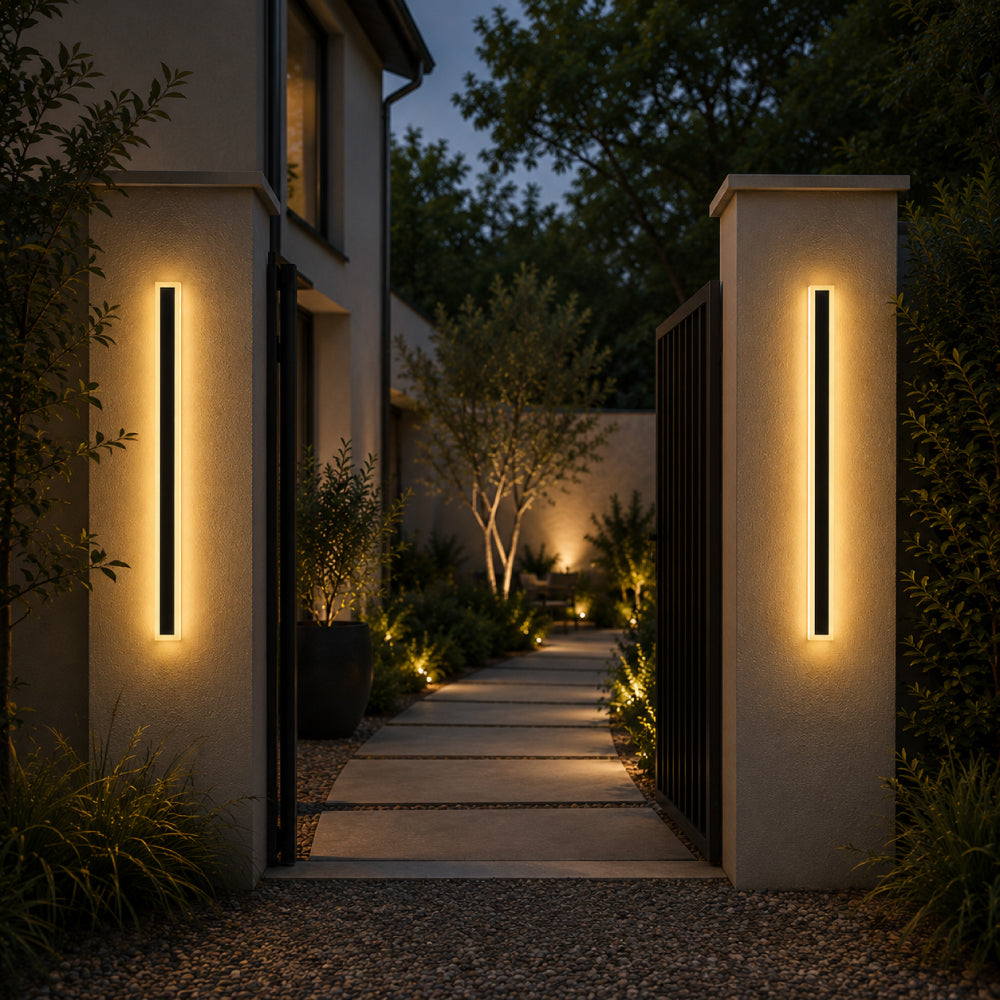 Outdoor Wall Light – Architectural Vertical Light Frame with Integrated LED