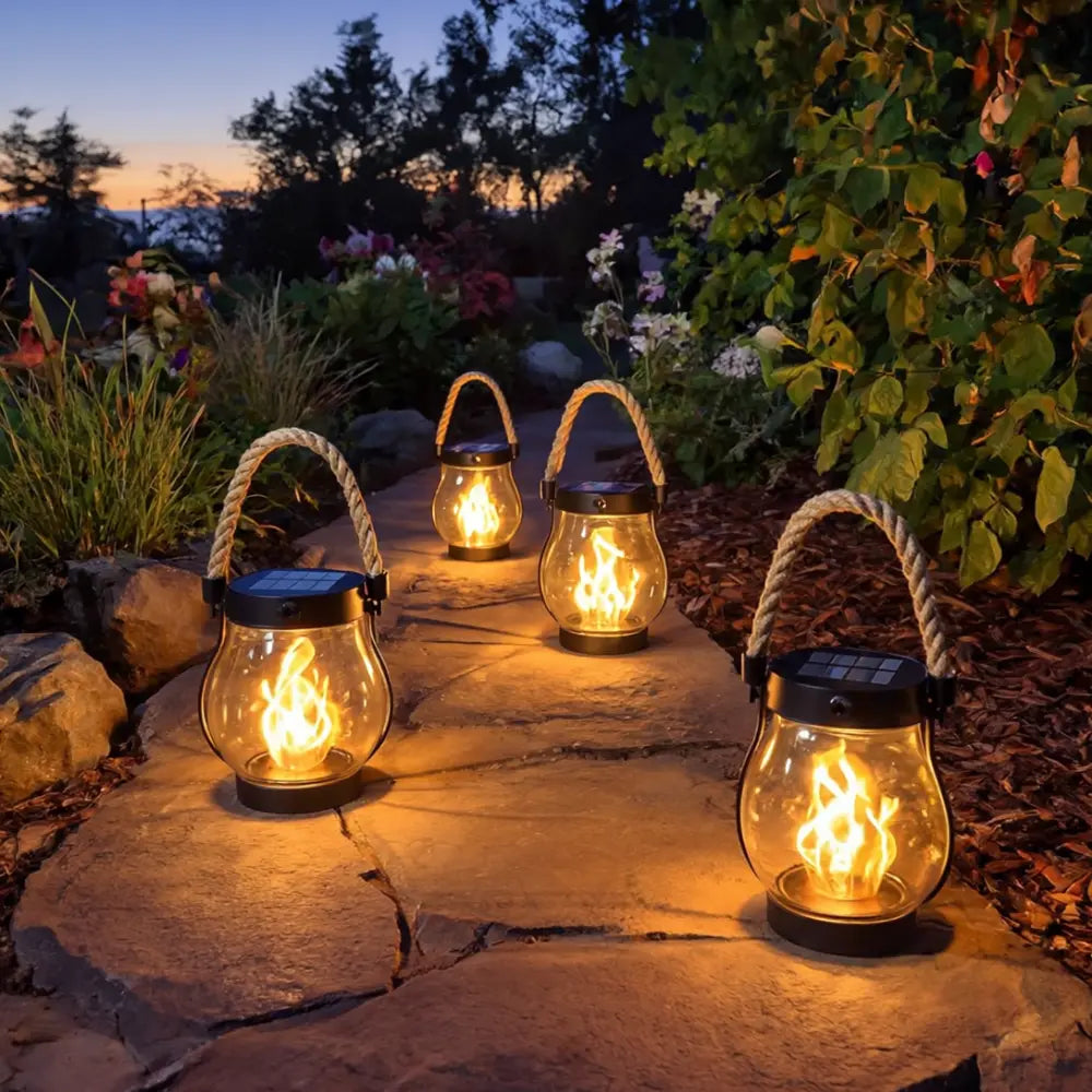 Outdoor Solar Lantern – LED with Realistic Flame Effect for the Garden