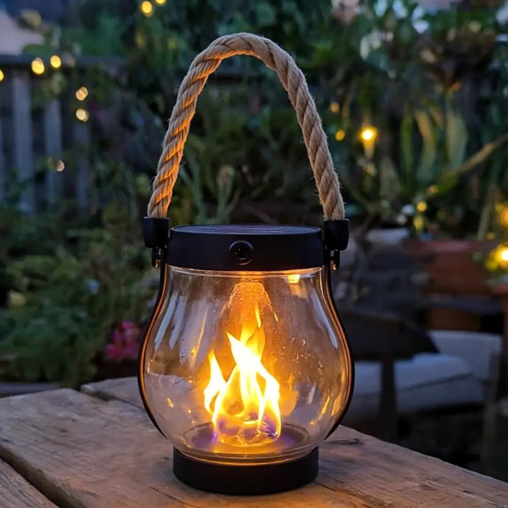 Outdoor Solar Lantern – LED with Realistic Flame Effect for the Garden