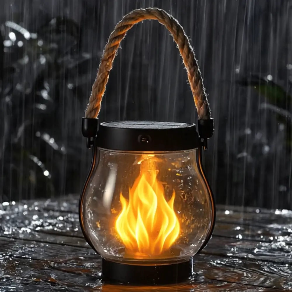 Outdoor Solar Lantern – LED with Realistic Flame Effect for the Garden
