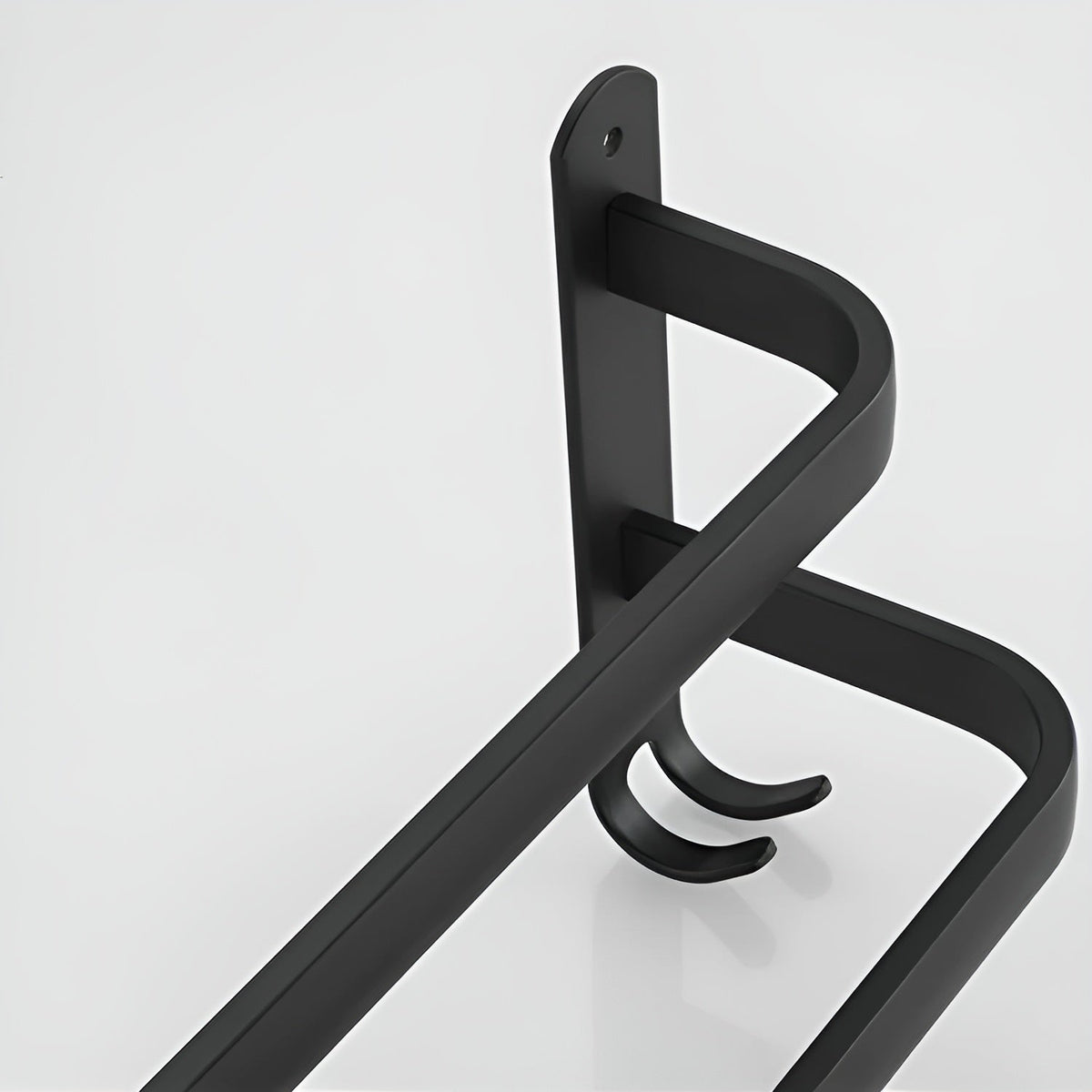 Black Aluminum Wall-Mounted Towel Rack with 3-Tier Bathroom Design