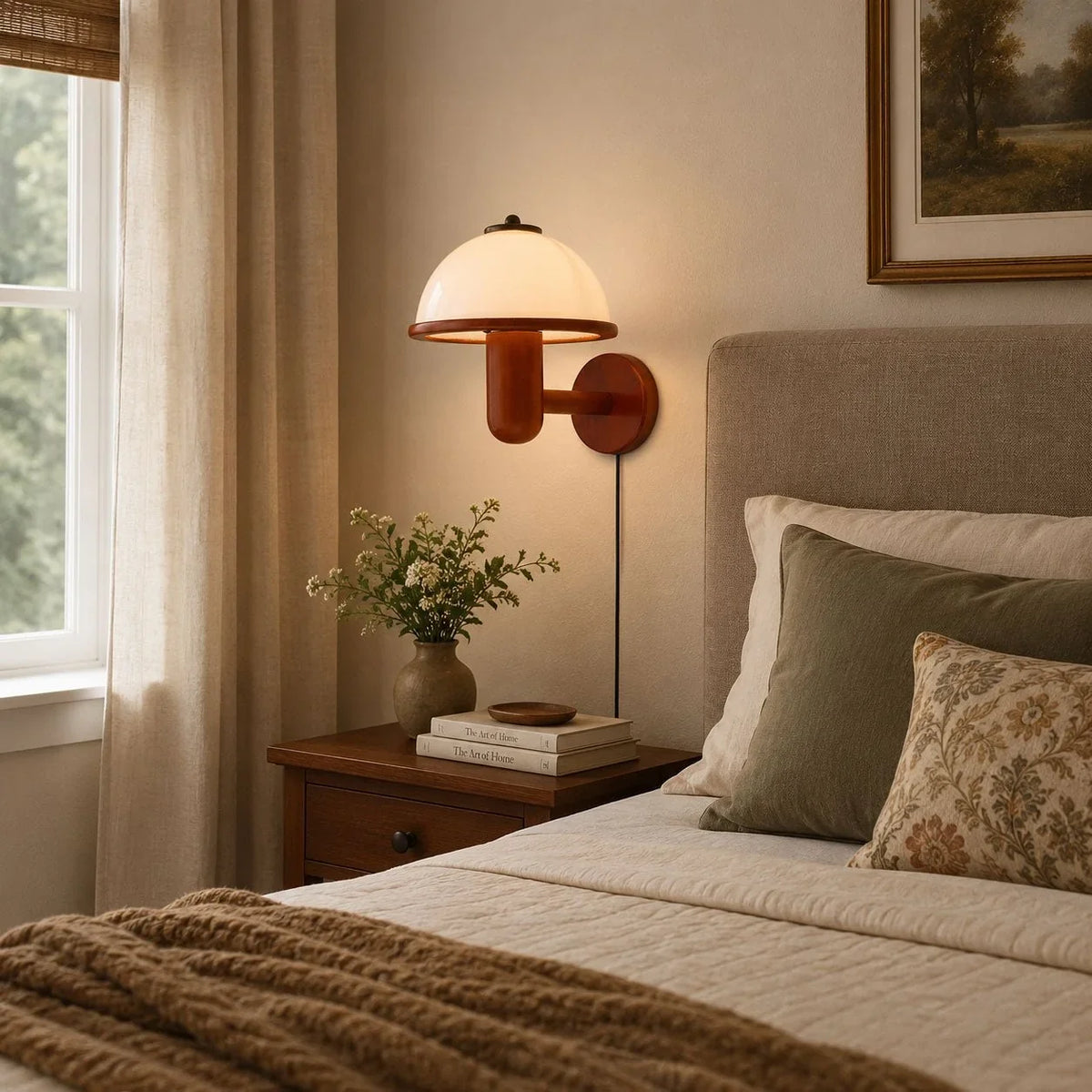 Oak Mushroom Wall Light – For Living Room and Hallway