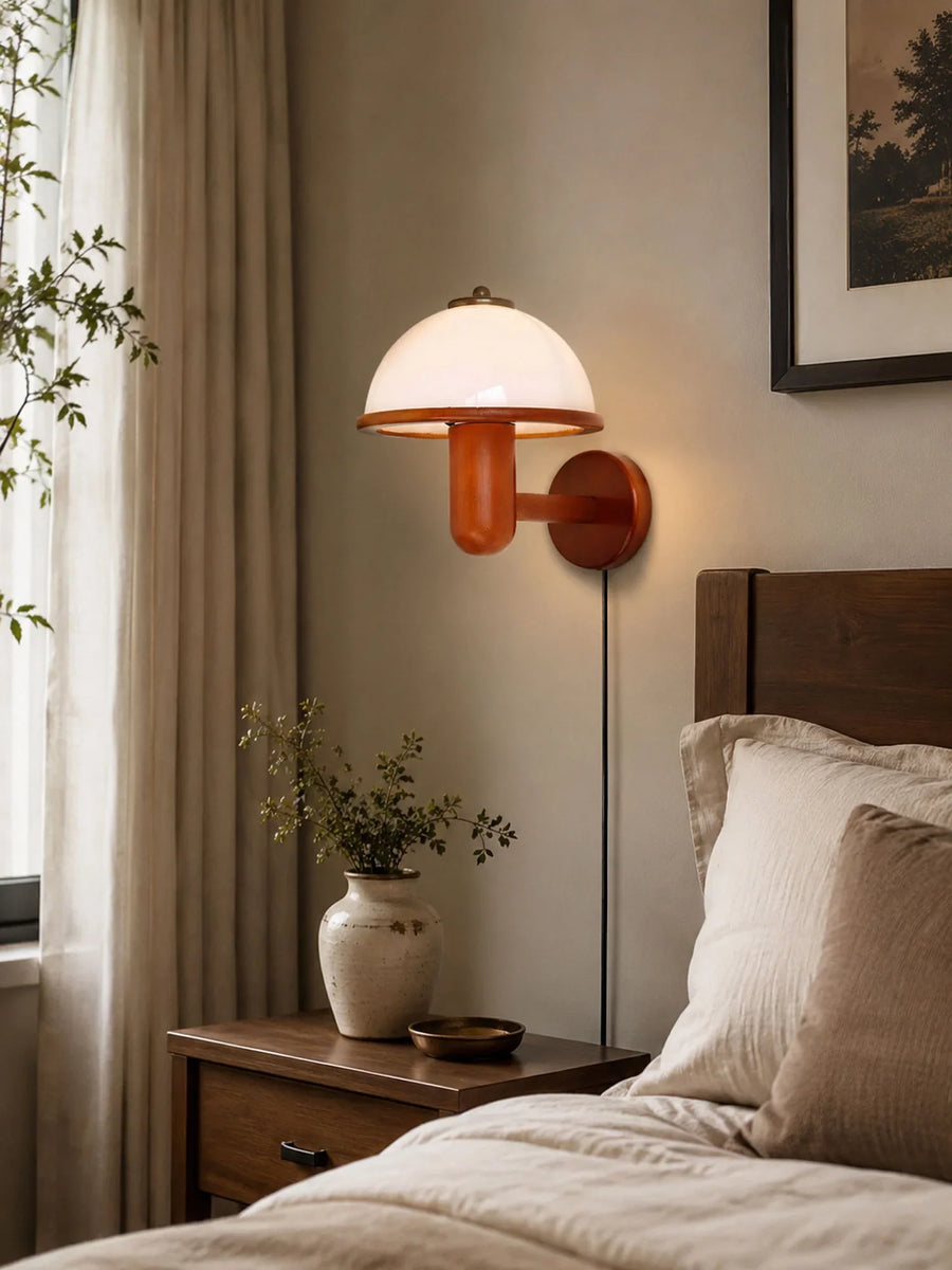 Oak Mushroom Wall Light – For Living Room and Hallway
