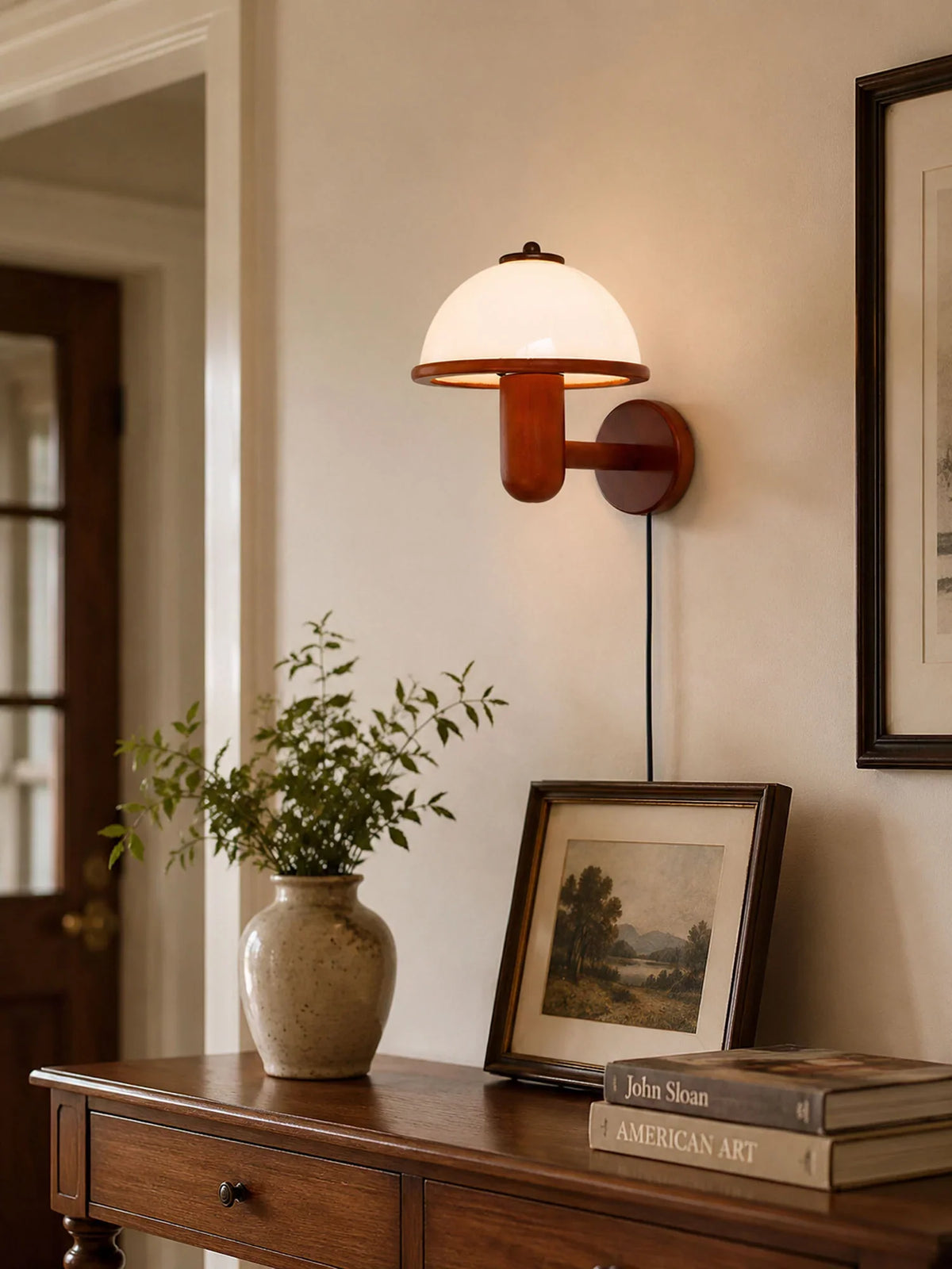 Oak Mushroom Wall Light – For Living Room and Hallway