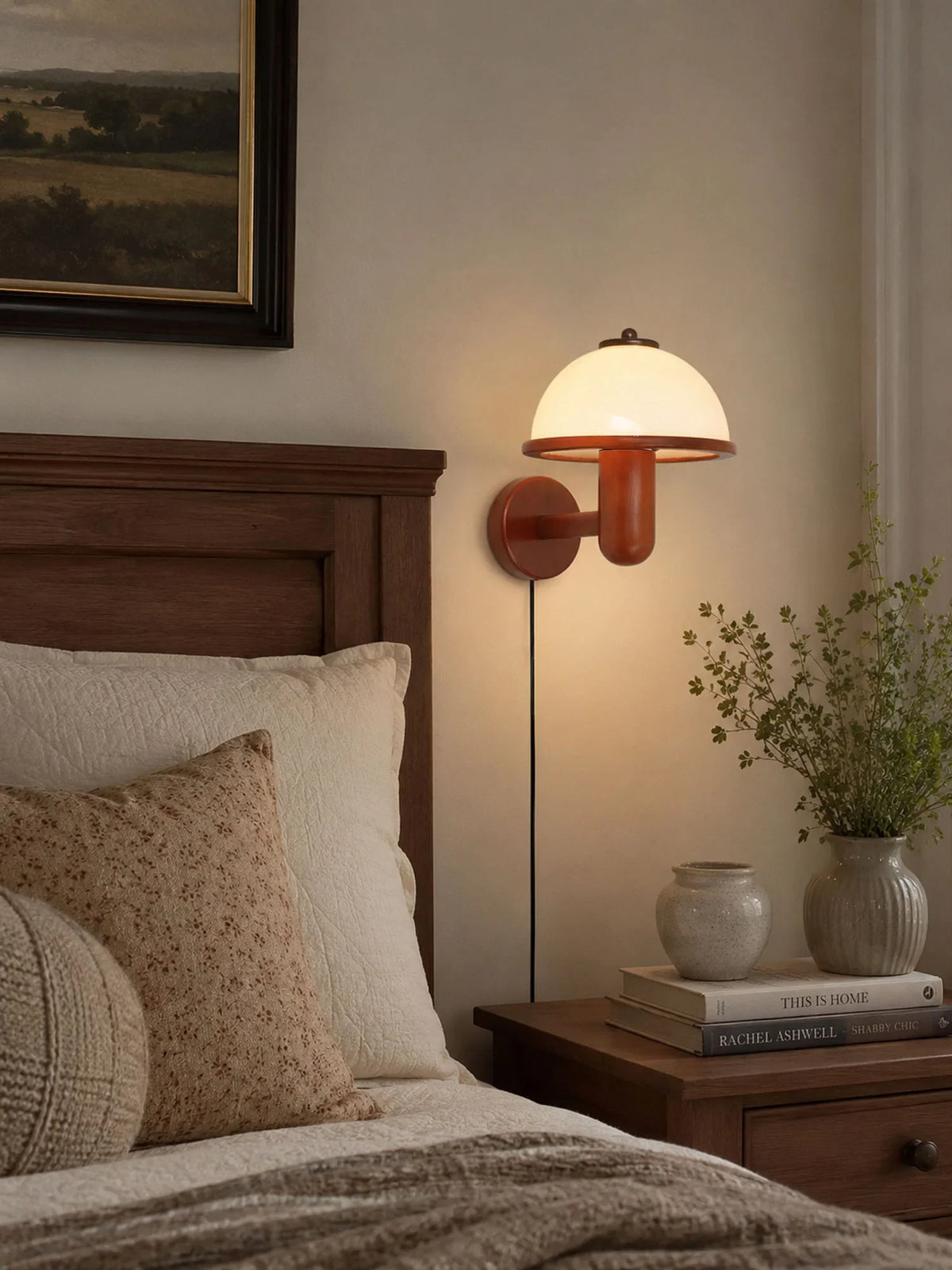 Oak Mushroom Wall Light – For Living Room and Hallway