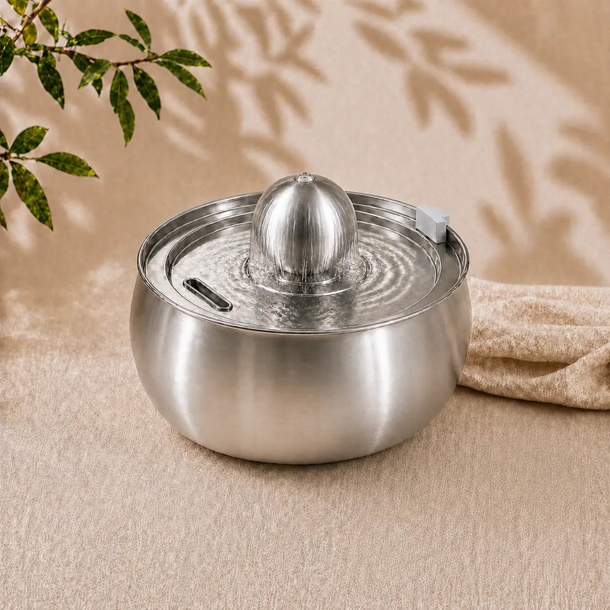 Stainless Steel Cat Water Fountain with 4L Capacity and Quiet Pump