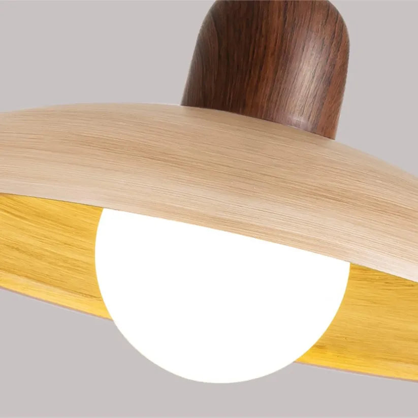 Wabi-Sabi Walnut Pendant Light – Minimalist Design with Ambient Lighting