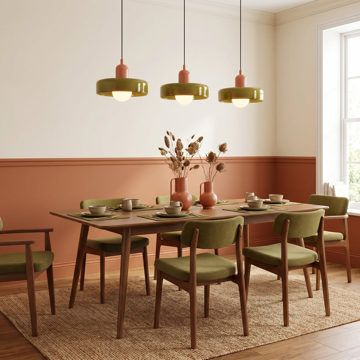 Three colours over the dining table