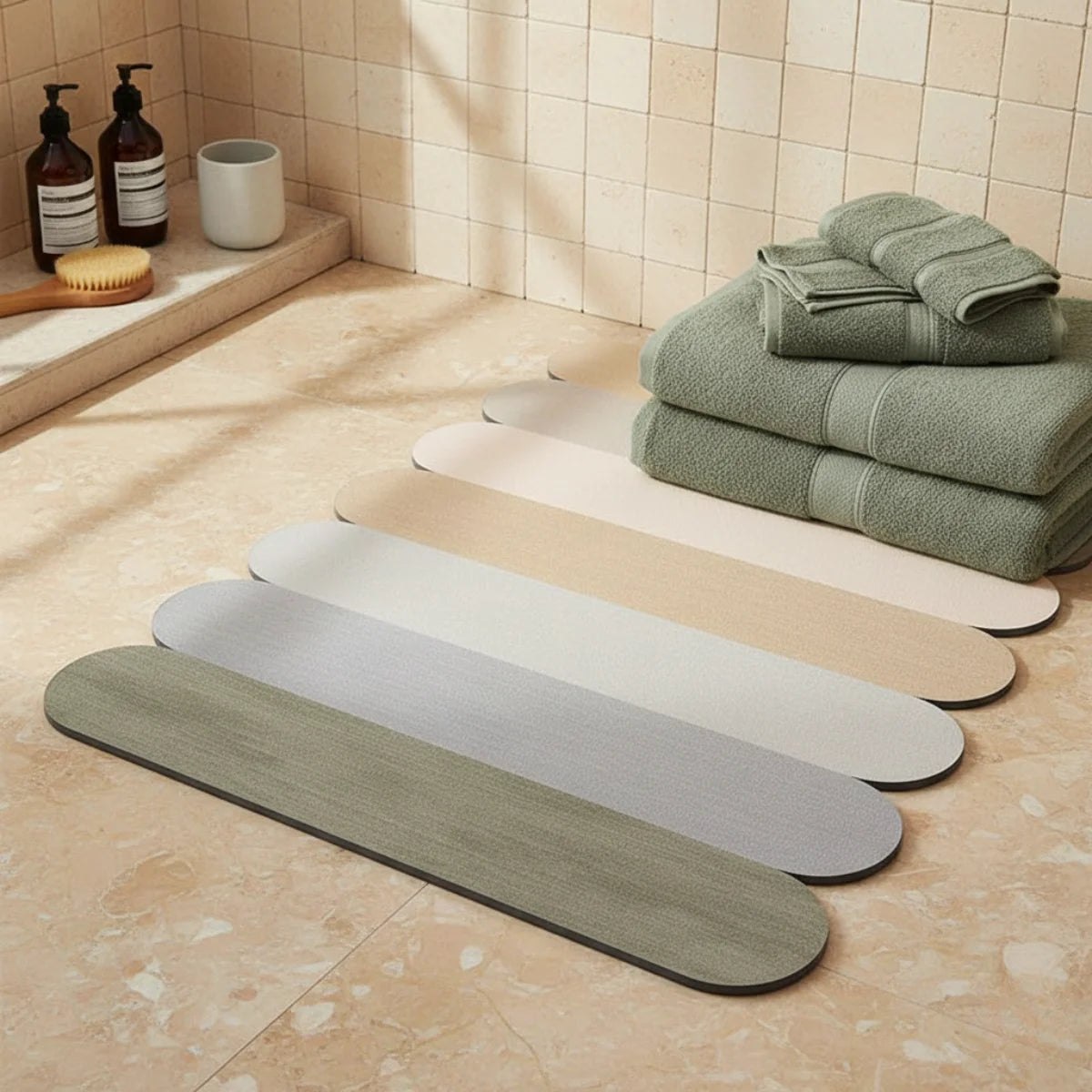 Soft Mineral Diatomite Bath Mat – Non-Slip and Quick-Drying