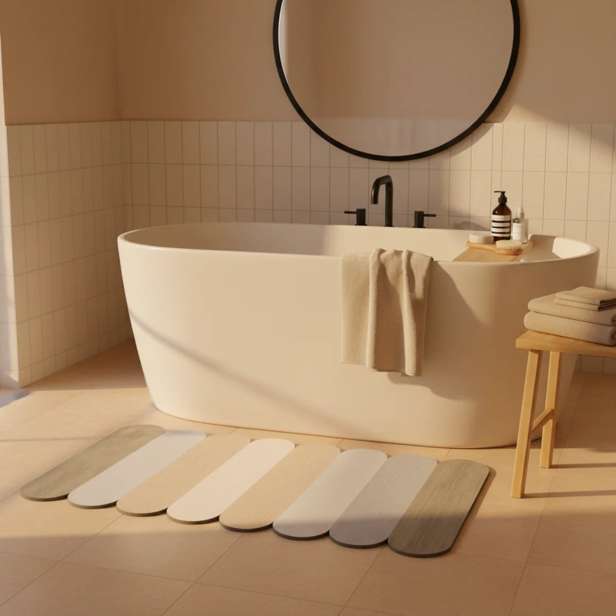 Soft Mineral Diatomite Bath Mat – Non-Slip and Quick-Drying