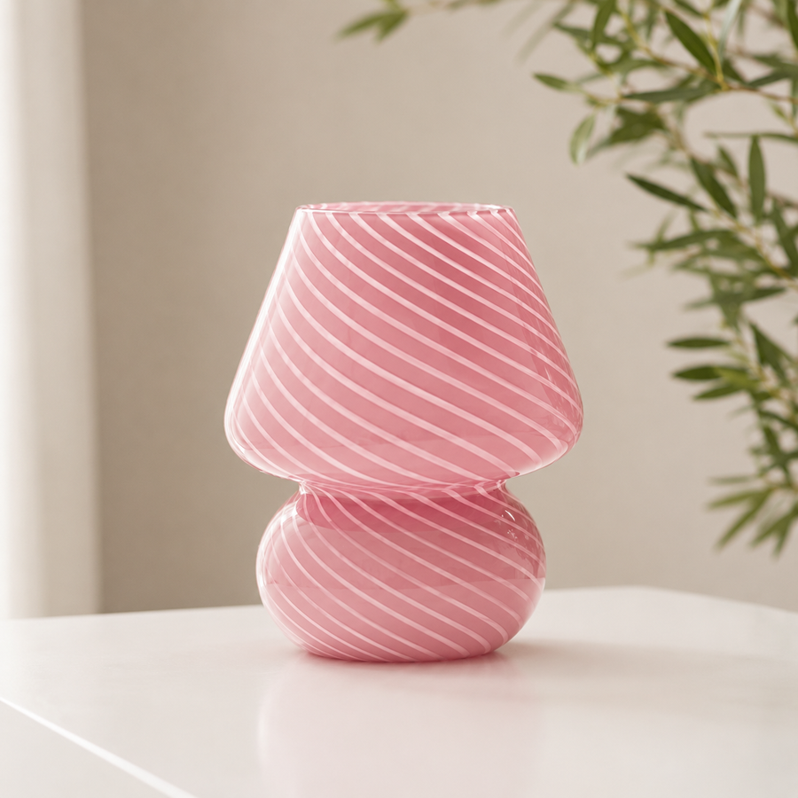 Glass Mushroom Table Lamp with Soft Ambient Light