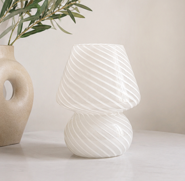 Glass Mushroom Table Lamp with Soft Ambient Light