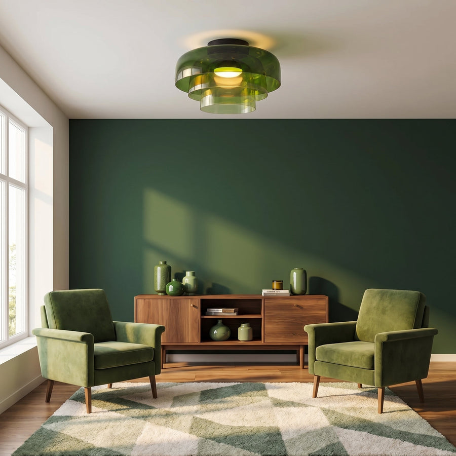 Nordic Bauhaus Glass Layered Ceiling Light