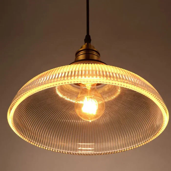 Ribbed Glass Dining Pendant Light – Elegant Design