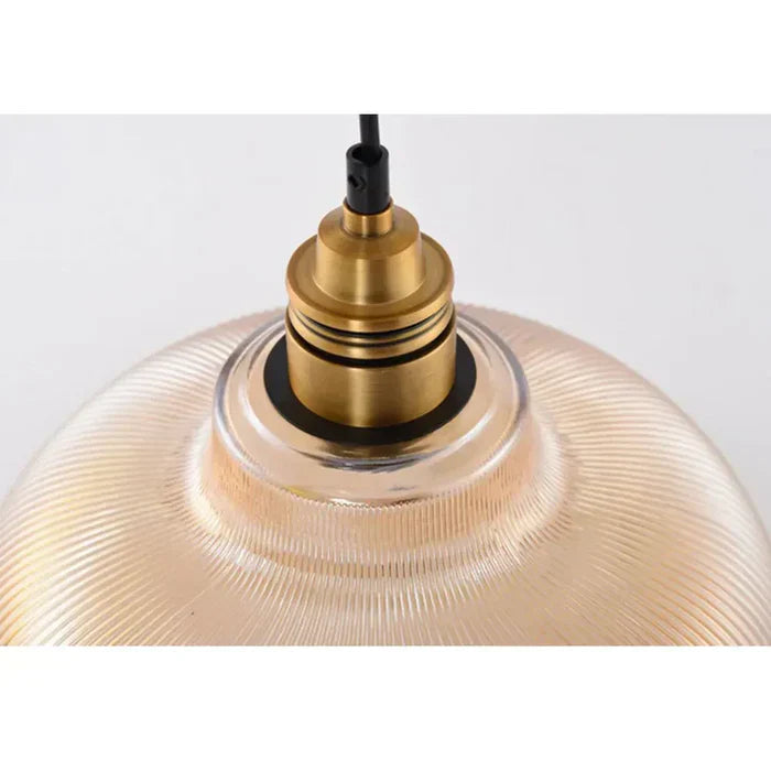 Ribbed Glass Dining Pendant Light – Elegant Design