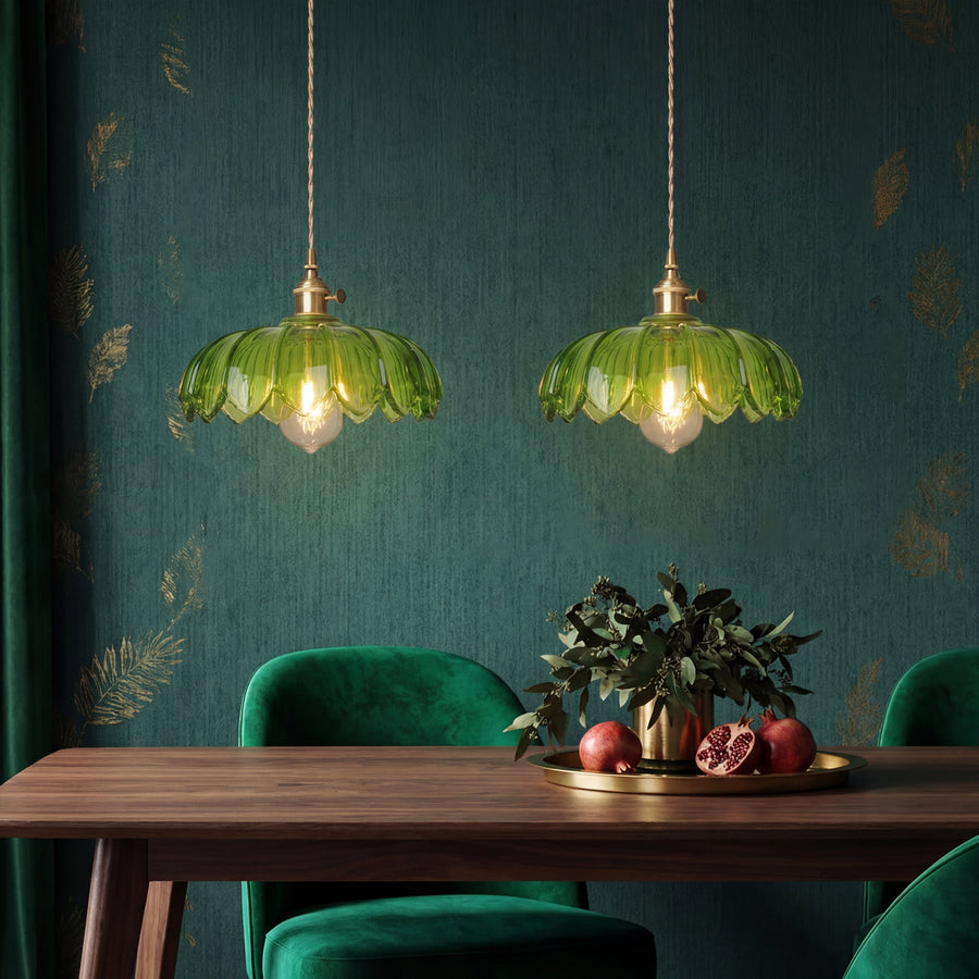 Glass Flower Pendant Light