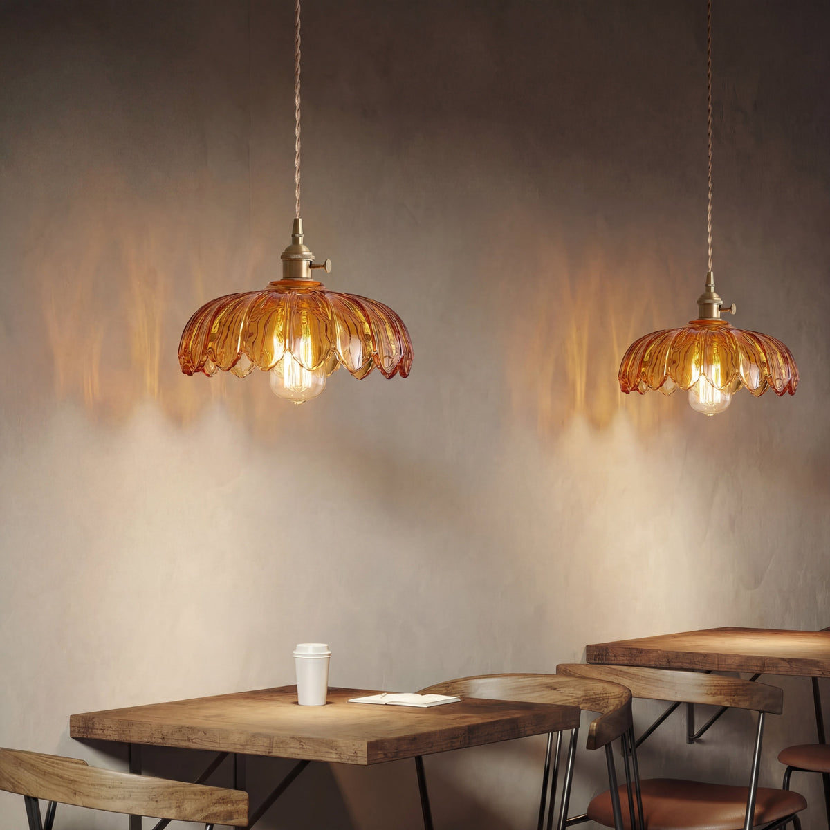 Glass Flower Pendant Light