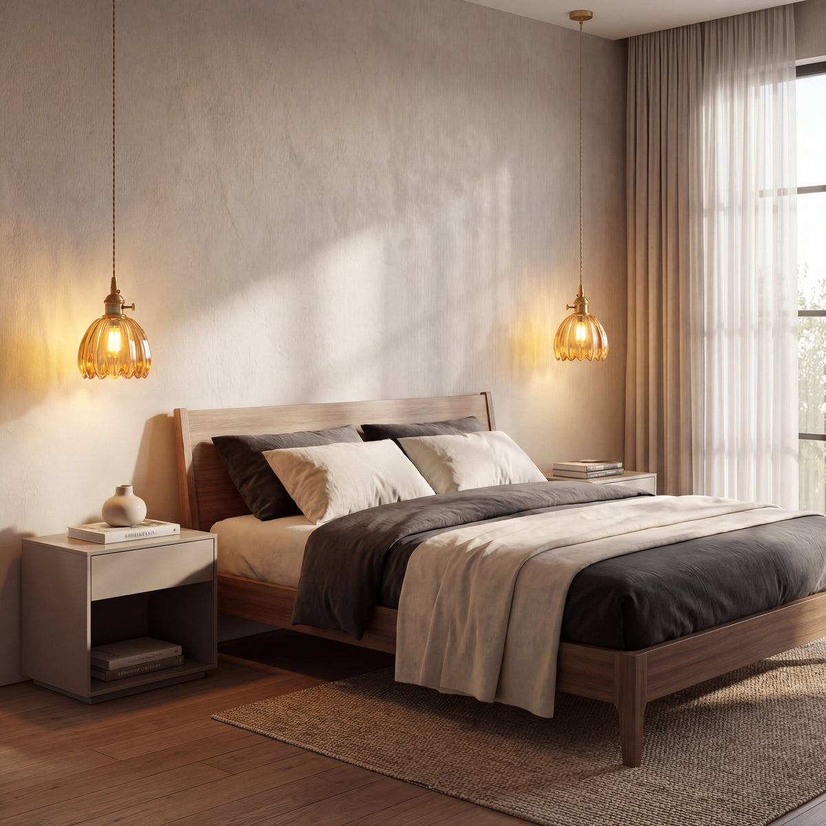 Japanese Glass Pendant Light