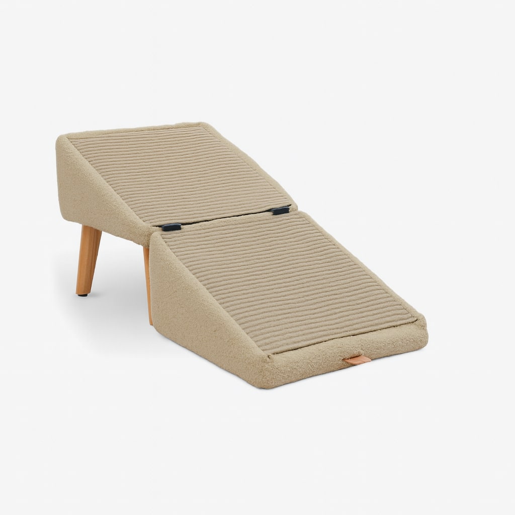 Steel Pet Stairs with Polyester Cover – Non-Slip 2-in-1 Stairs and Stool for Sofa and Bed
