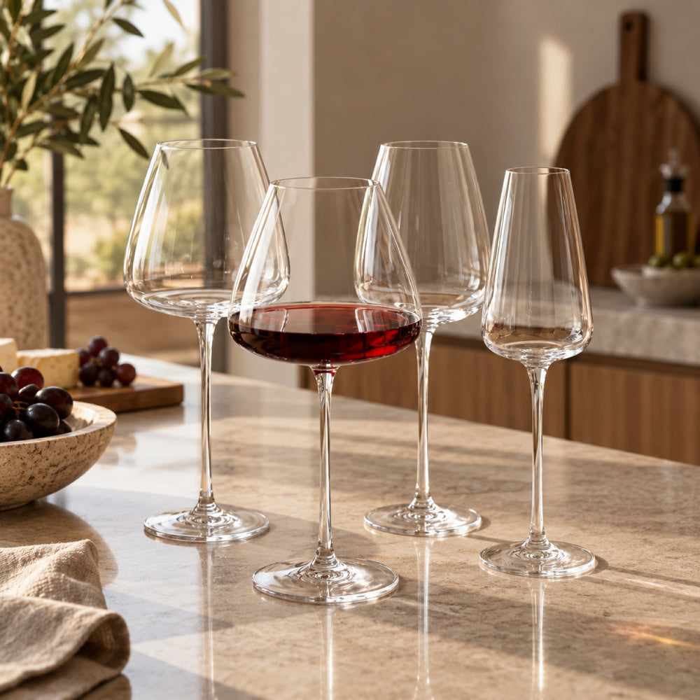 Crystal Glass Set – Lead-Free Crystal for Wine and Champagne