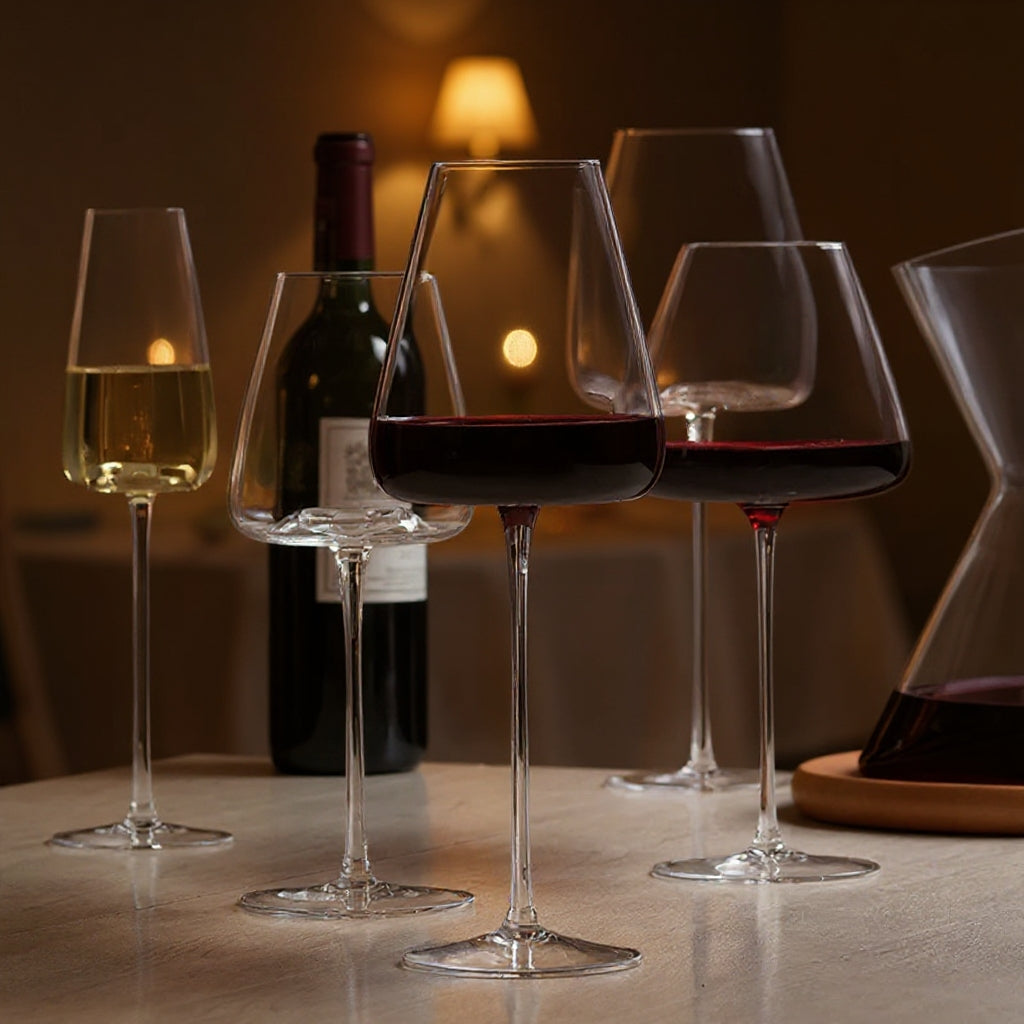 Crystal Glass Set – Lead-Free Crystal for Wine and Champagne