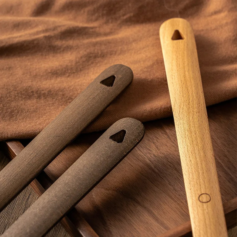 Long Minimalist Wall-Mounted Shoe Horn with Handy Storage