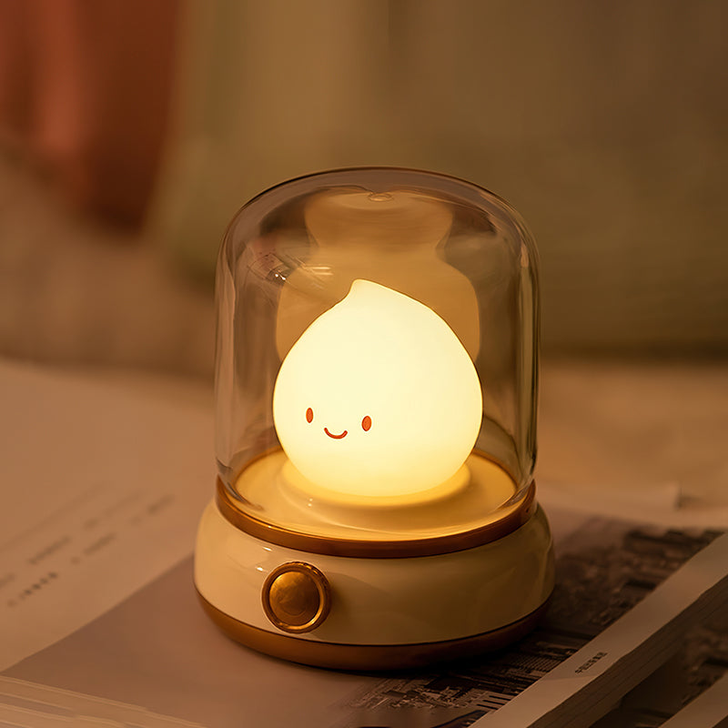 LED Bedside Lamp with Flame Effect – Touch Control and USB-C Charging