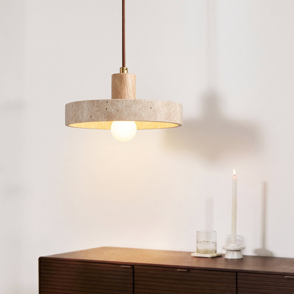 Travertine Bauhaus Pendant Light