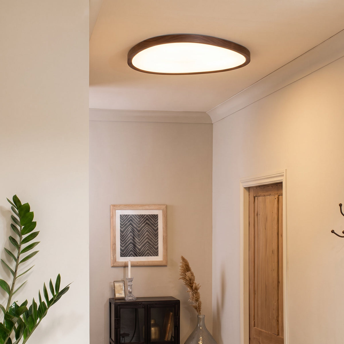 Ultra Thin Dark Wooden Ceiling Light