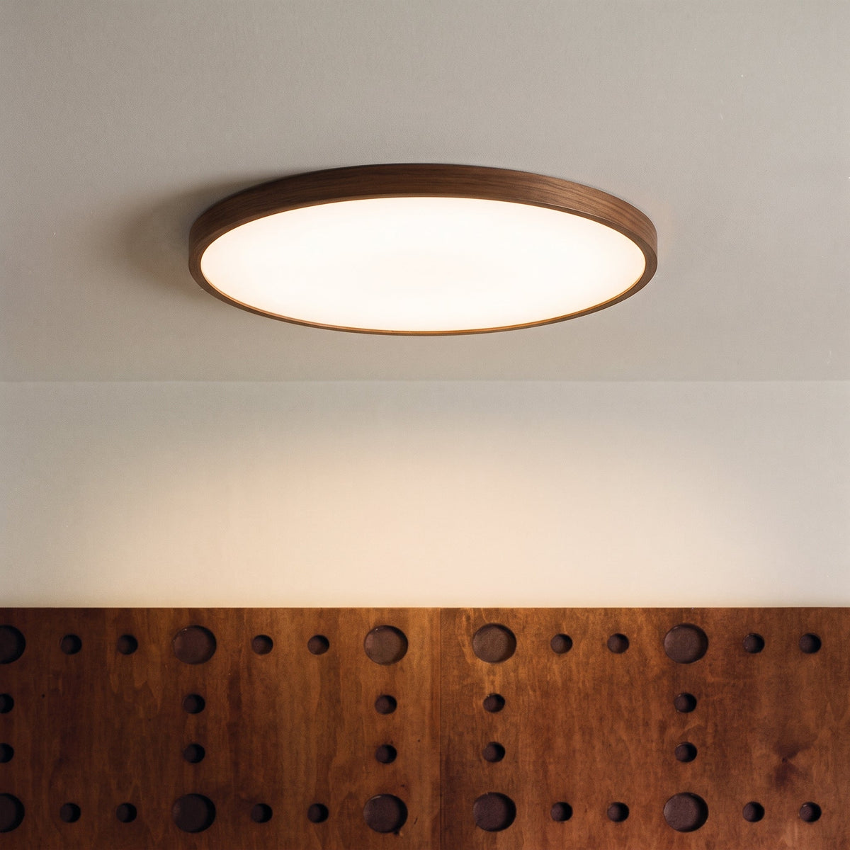 Dark Wood Grain Ceiling Light
