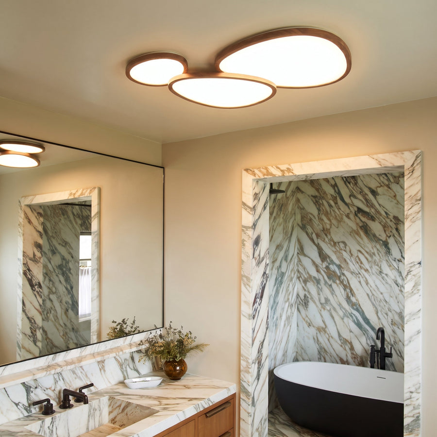 Ultra Thin Dark Wooden Ceiling Light