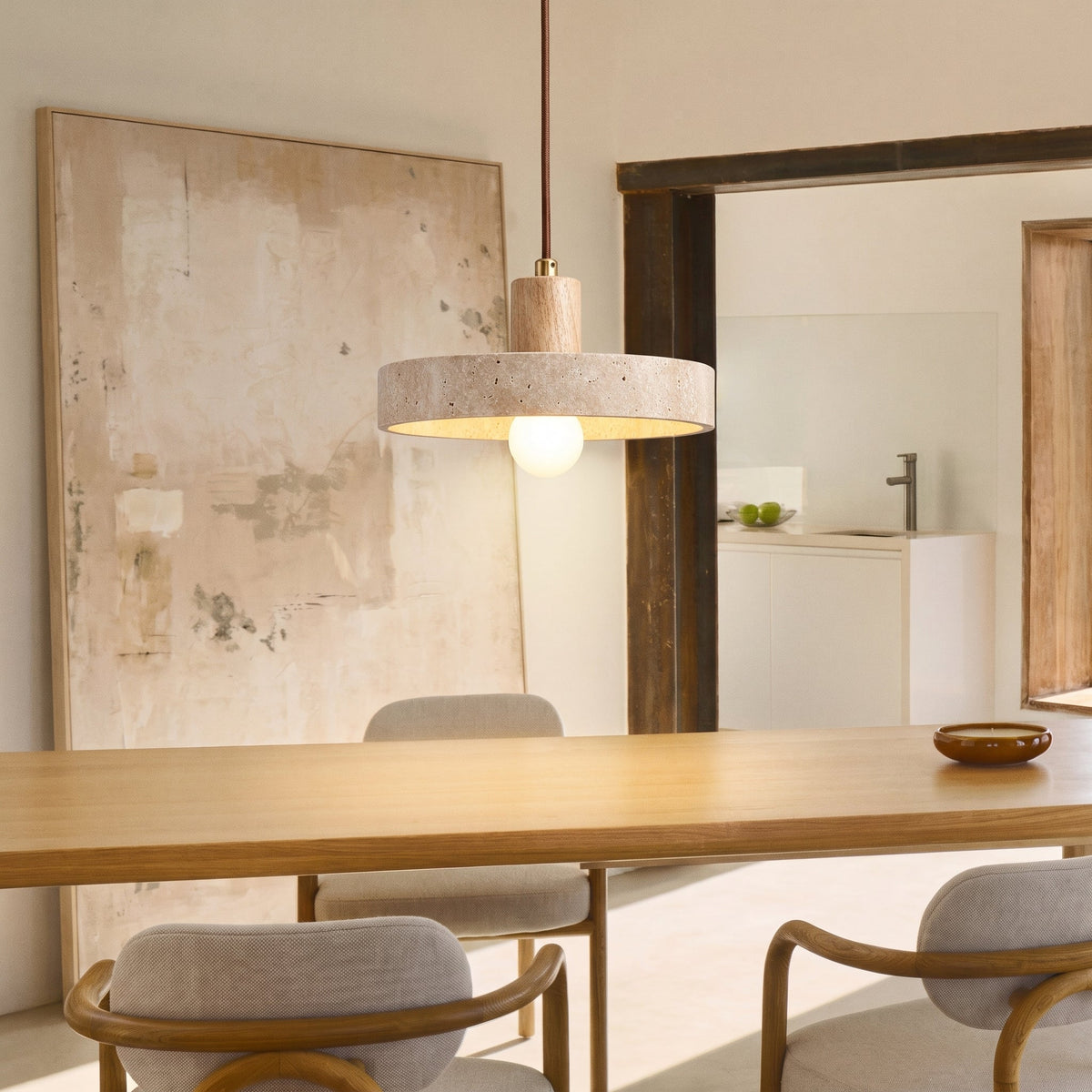 Travertine Bauhaus Pendant Light