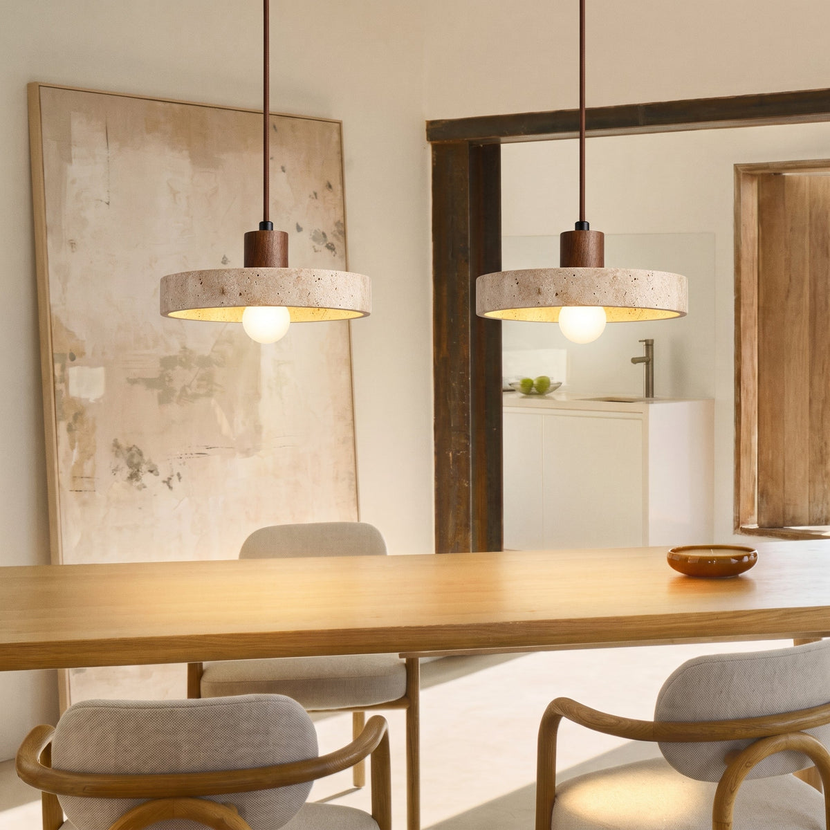 Travertine Bauhaus Pendant Light