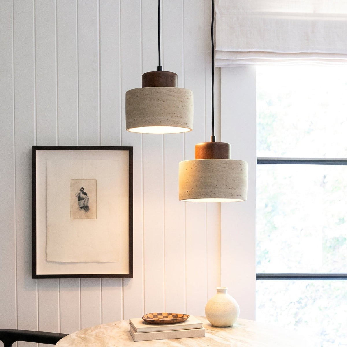 Travertine Stone Pendant Light