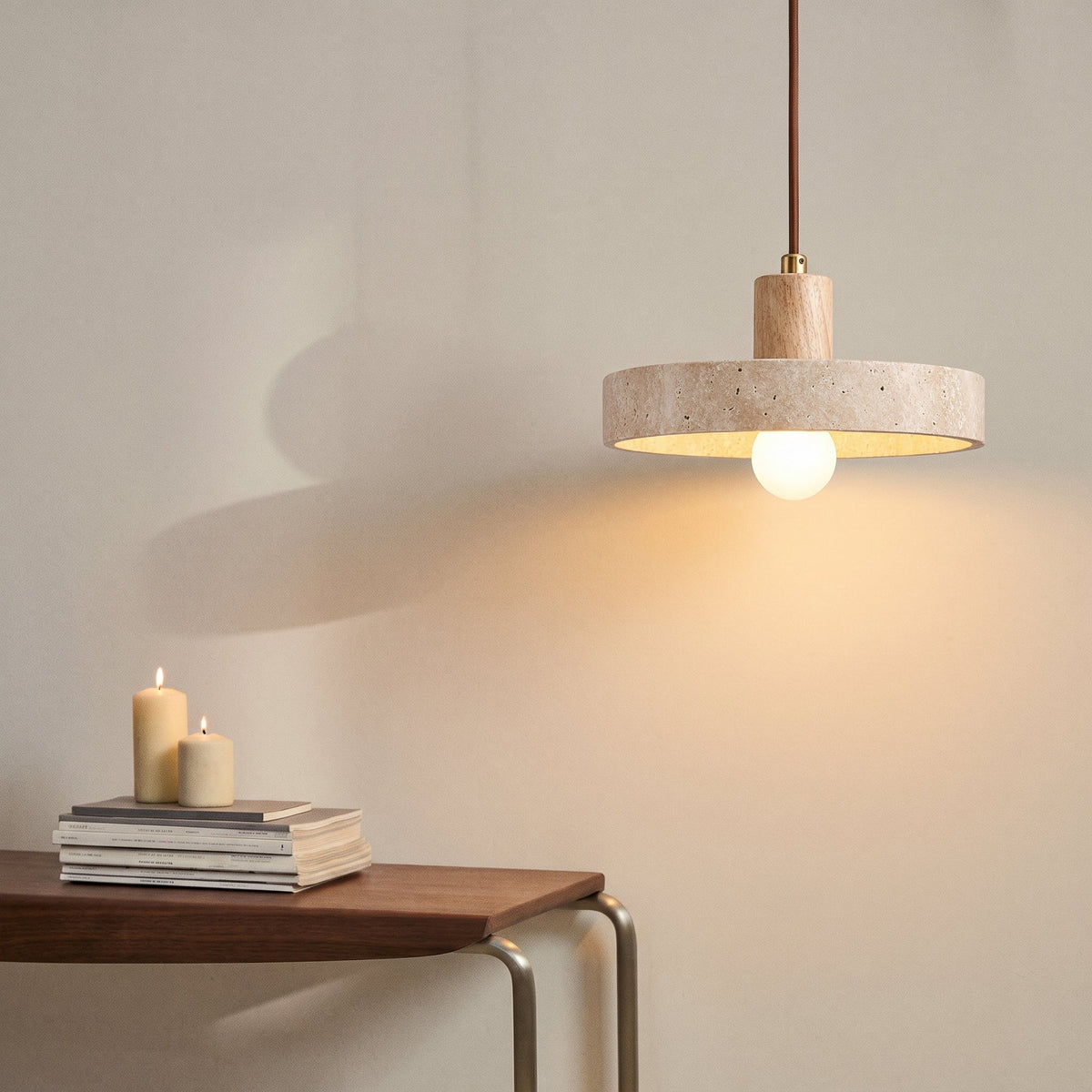 Travertine Bauhaus Pendant Light