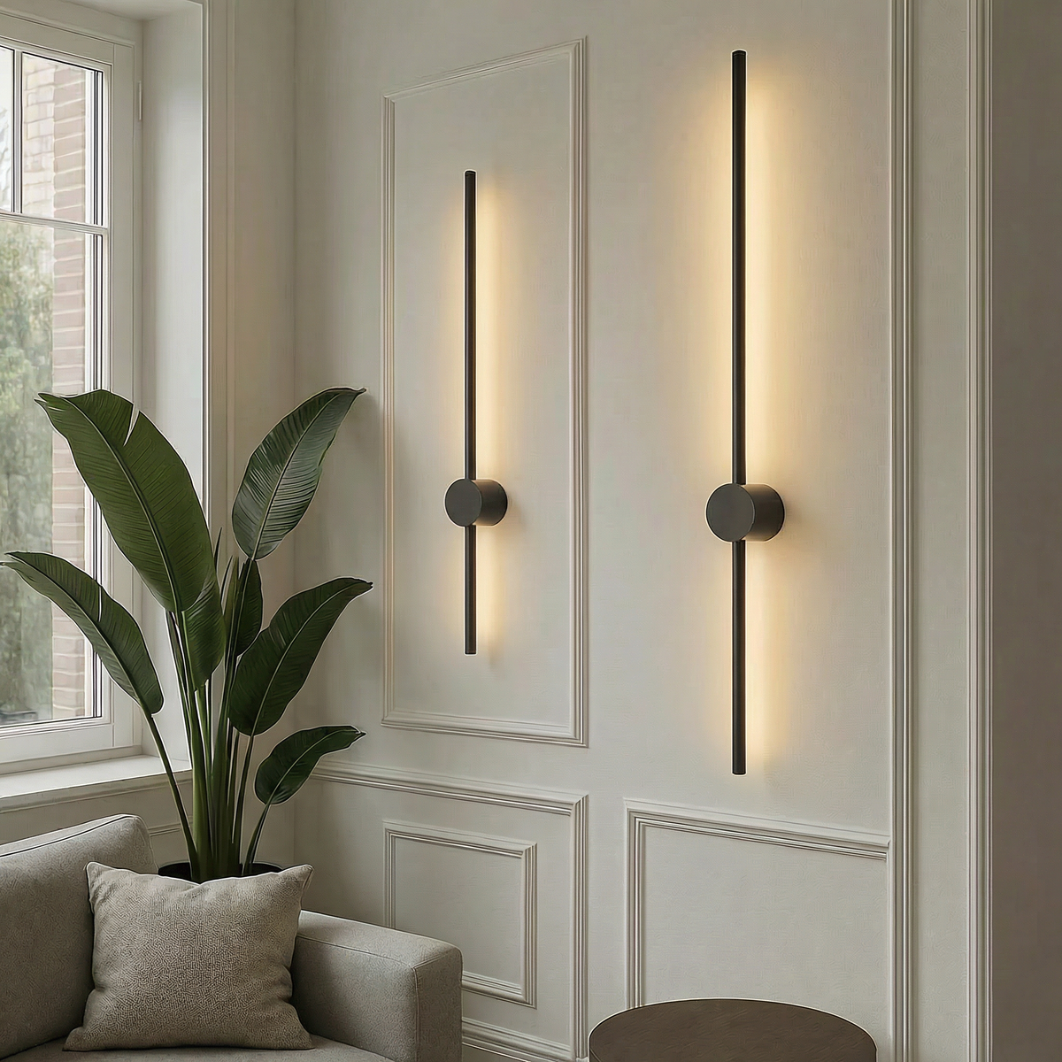 Two lines of light, quietly modern