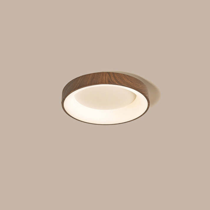 Natural Wood Ceiling Light – Circular LED Design for Bedroom and Living Room