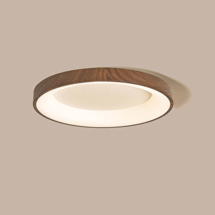 Natural Wood Ceiling Light – Circular LED Design for Bedroom and Living Room