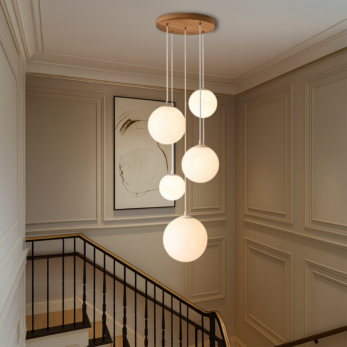 Nordic Moonlamp Staircase Chandelier