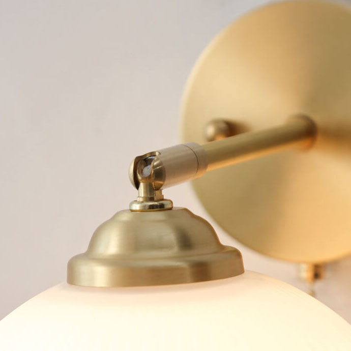 Nordic Bedroom Wall Light – White Fluted Glass Shade