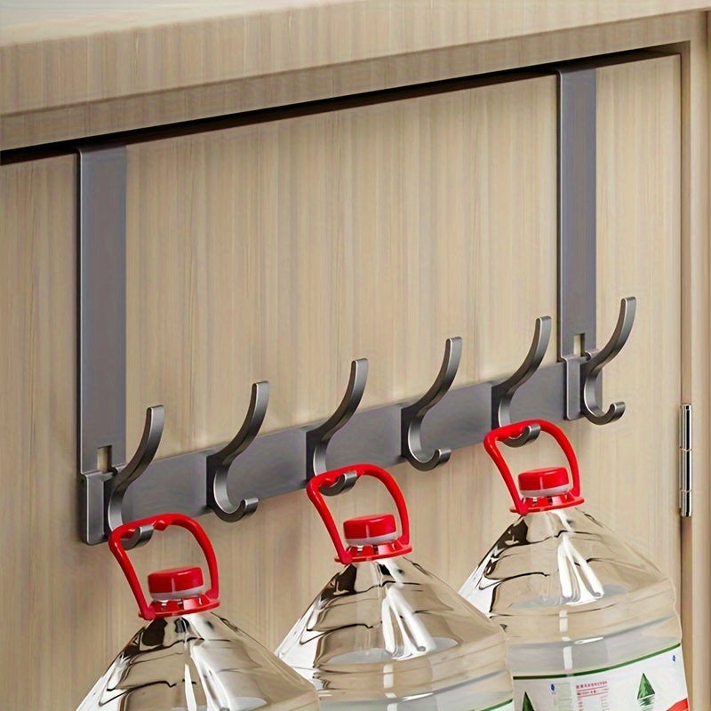 Aluminum Over-the-Door Hook Rack with Space-Saving Storage Design