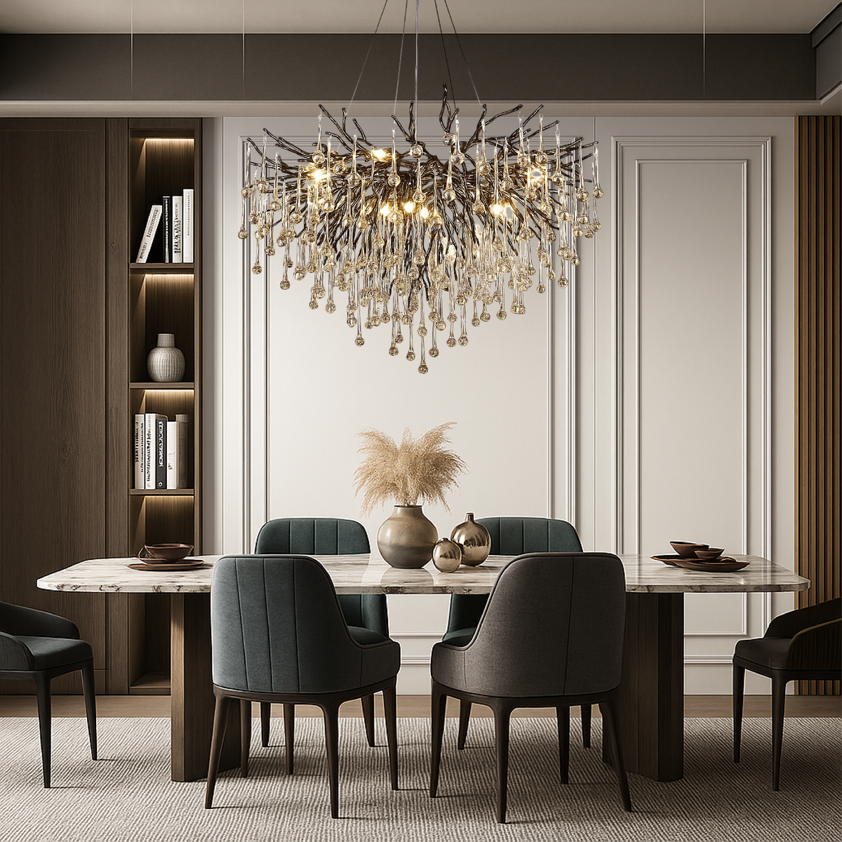 Raindrop Black Chandelier