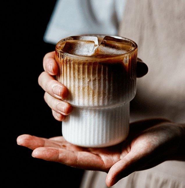 Ribbed Glass Set – High-Quality Glassware for Hot and Cold Drinks