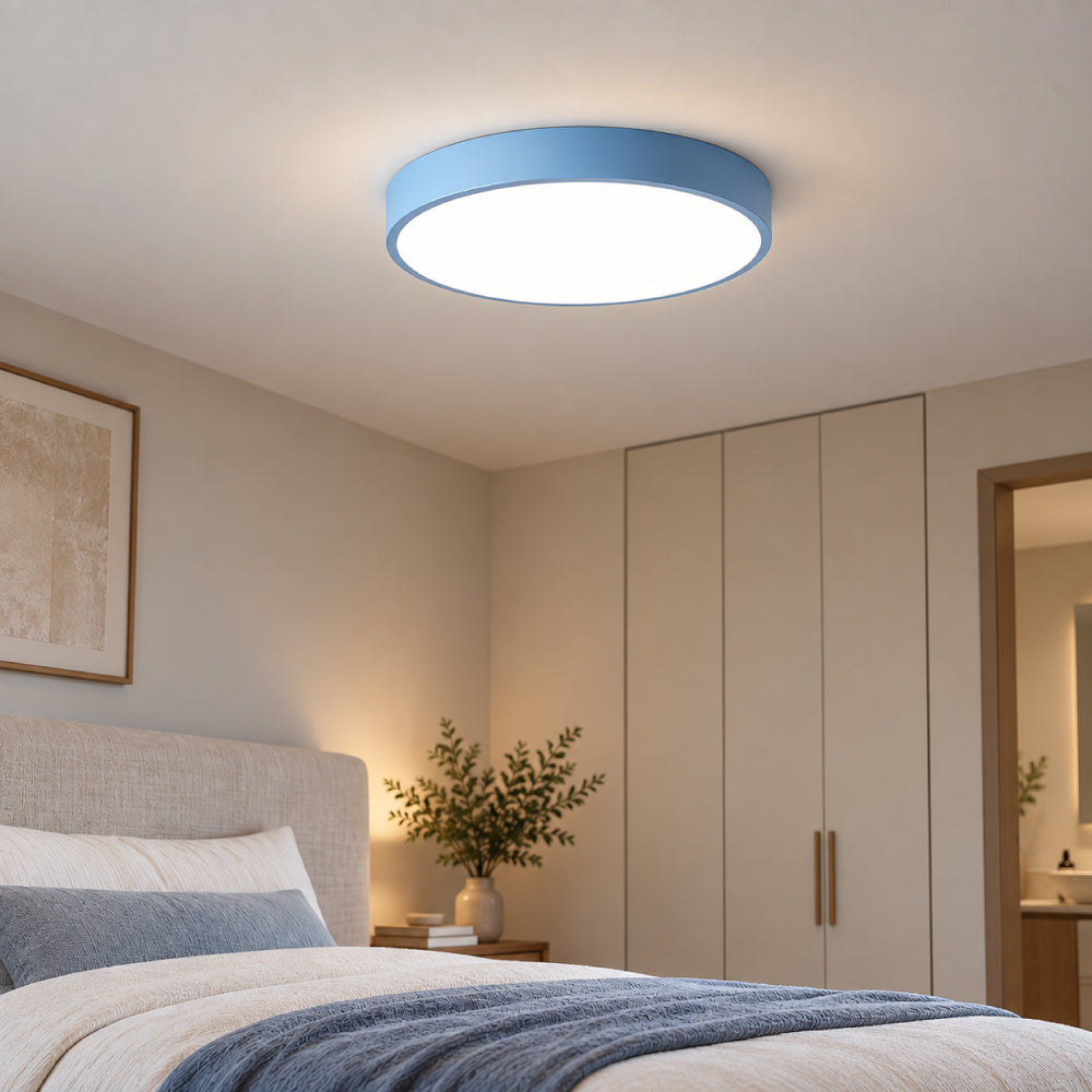 Scandinavian Ceiling Light – Round Design in Multiple Colors with Dimmable LED