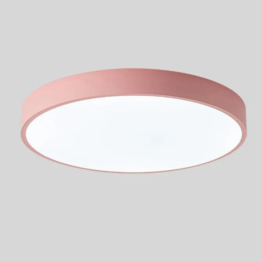 Scandinavian Ceiling Light – Round Design in Multiple Colors with Dimmable LED