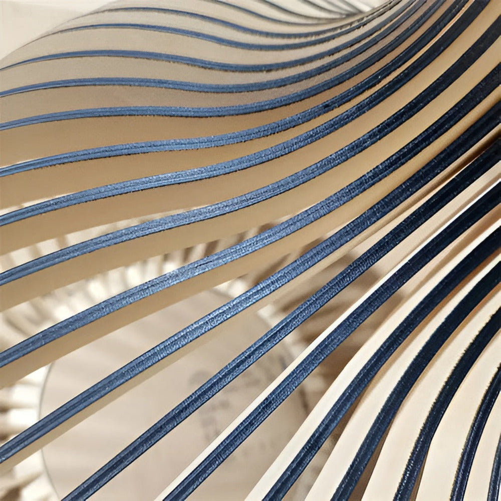 Scandinavian Wood Pendant Light – Slatted Design for Dining Tables
